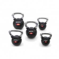 KETTLEBELL DE CAUCHO MANGO CROMADO