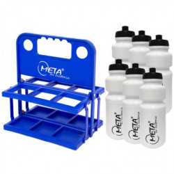 PACK 6 BOTELLAS + BOTELLERO AZUL