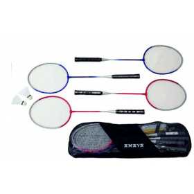 SET 4 RAQUETAS BADMINTON + 2 VOLANTES + BOLSA