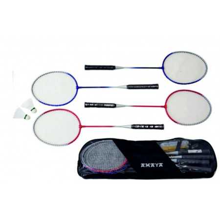 SET 4 RAQUETAS BADMINTON + 2 VOLANTES + BOLSA