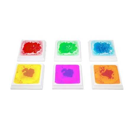 BASES CUADRADAS CON LIQUIDO E ILUMINACION LED - 6 UNIDADES