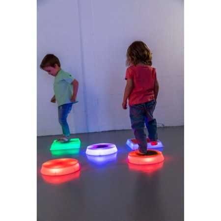 BASES CUADRADAS CON LIQUIDO E ILUMINACION LED - 6 UNIDADES