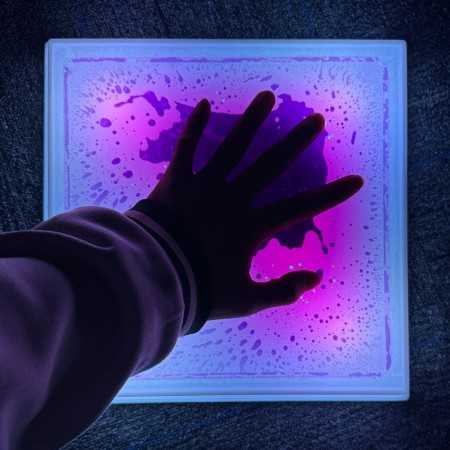 BASES CUADRADAS CON LIQUIDO E ILUMINACION LED - 6 UNIDADES