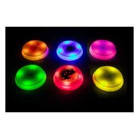 BASES REDONDAS SENSORIALES CON LIQUIDO E ILUMINACION LED. 6 UNIDADES