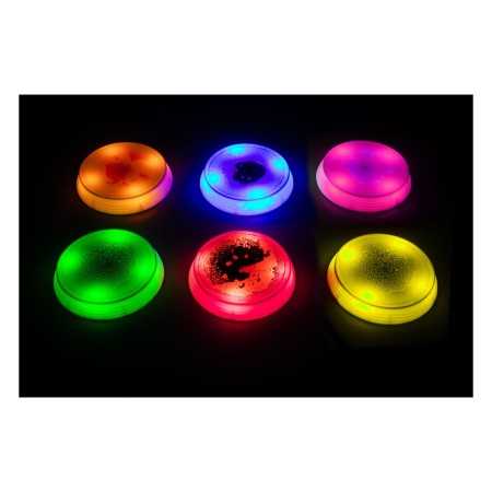 BASES REDONDAS SENSORIALES CON LIQUIDO E ILUMINACION LED. 6 UNIDADES