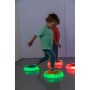 BASES REDONDAS SENSORIALES CON LIQUIDO E ILUMINACION LED. 6 UNIDADES