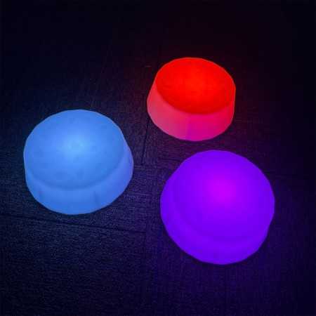 BASES REDONDAS CON ILUMINACION LED. 3 UNIDADES