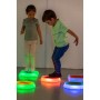 BASES REDONDAS SENSORIALES CON LIQUIDO E ILUMINACION LED. 3 UNIDADES