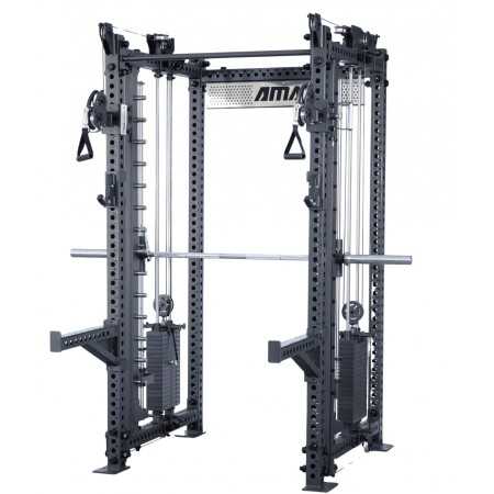 JAULA MULTIFUNCIONAL PROFESIONAL. POWER RACK + SMITH + DOBLE POLEA PRO SERIES